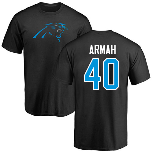Carolina Panthers Men Black Alex Armah Name and Number Logo NFL Football #40 T Shirt->carolina panthers->NFL Jersey